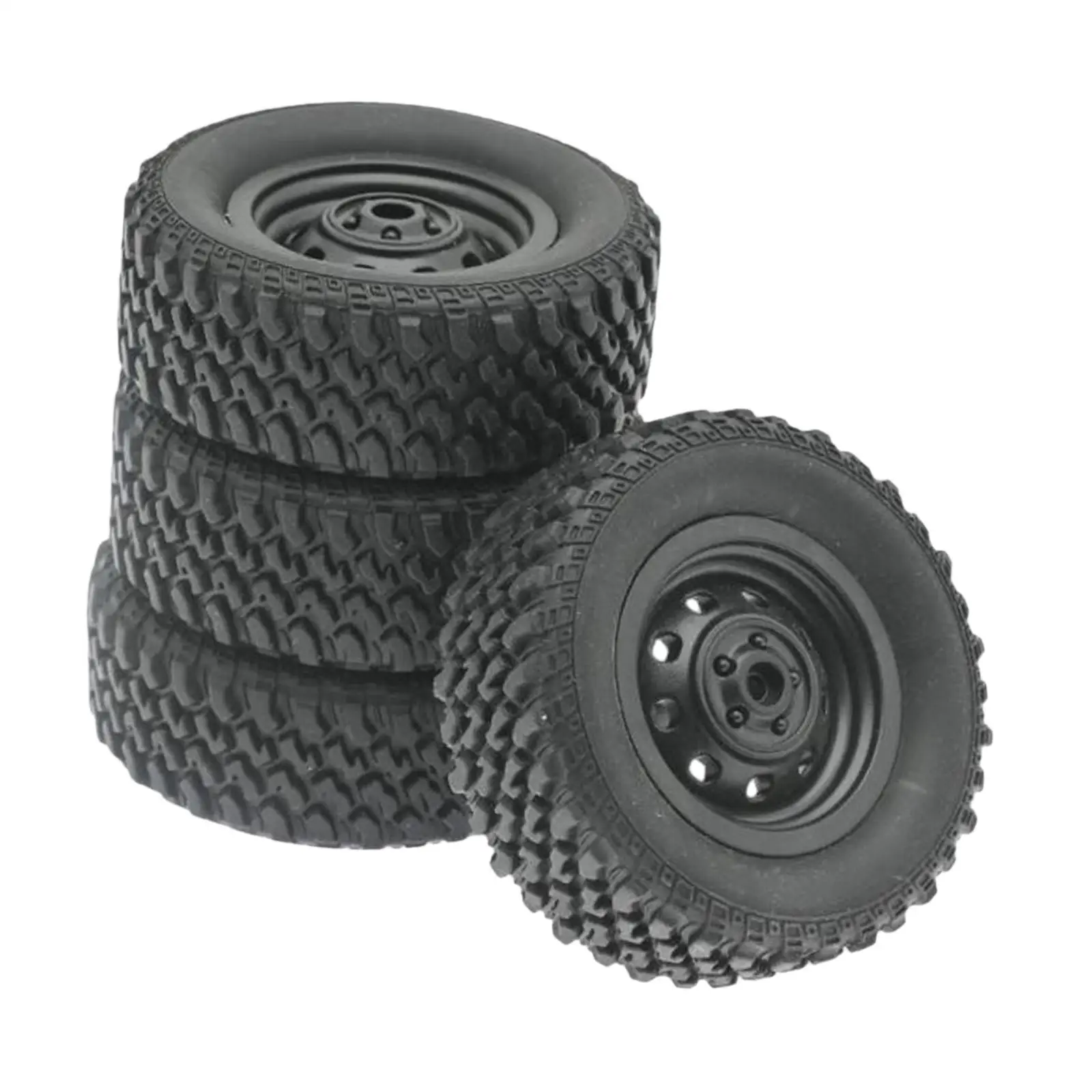 4x RC Wheels and Tires Set RC Upgrade Part Rubber Tires Set RC Tires with Wheel Rim for MN82 MN78 1/12 RC Crawler Car Trucks 3