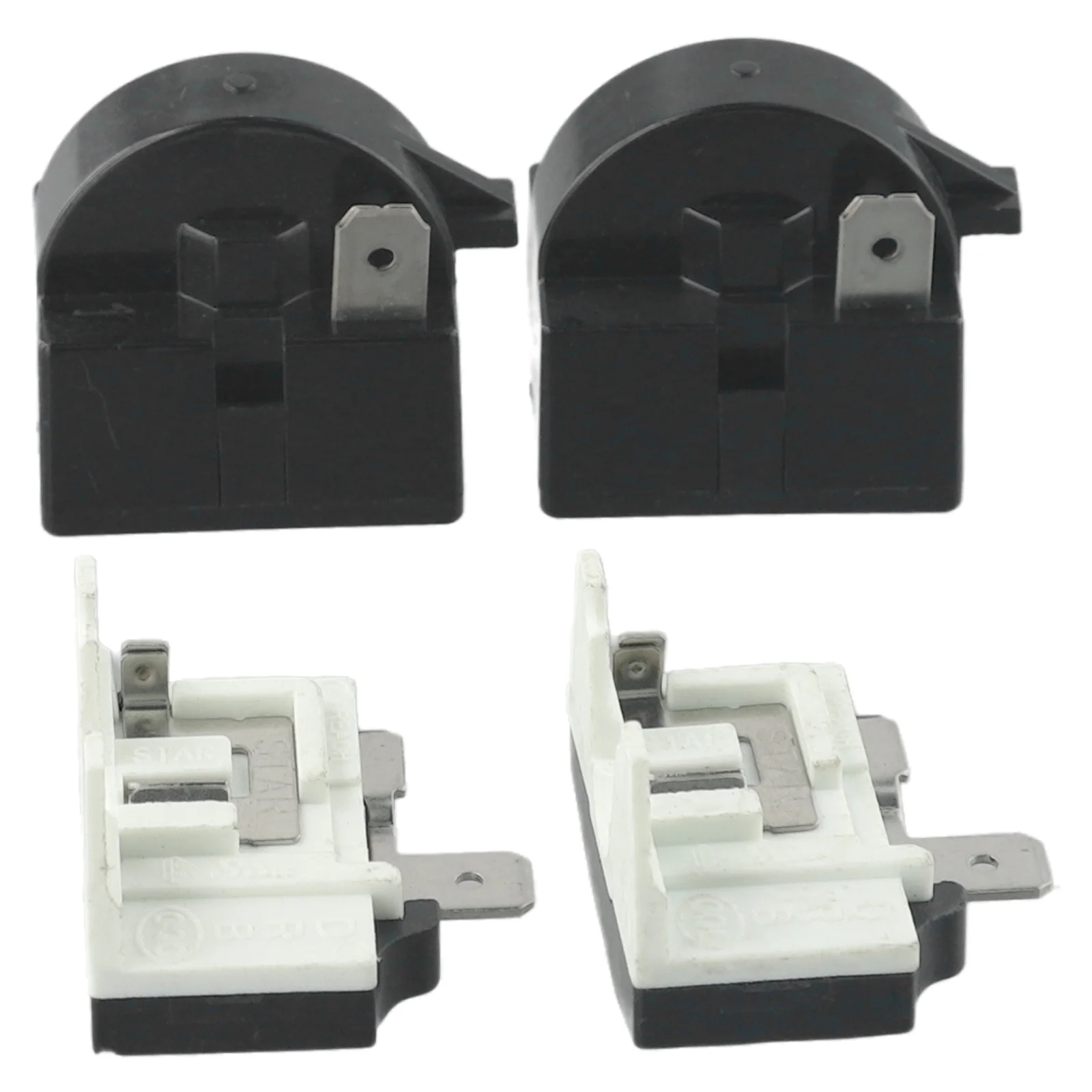 2PCS Starting Relay And Overload Protector Refrigerator PTC Start Relay 1/2 Pin 15 Ohm + 1/6H Compressor Overload Protector 