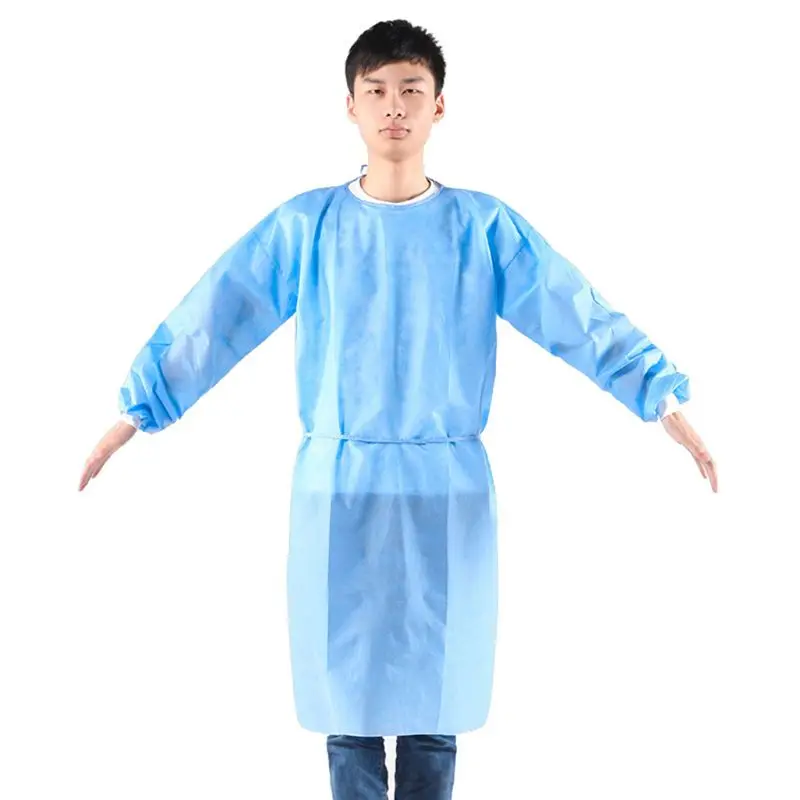 Non-Woven Isolation Gowns Durable Disposable Fluid Resistant Size Fit All