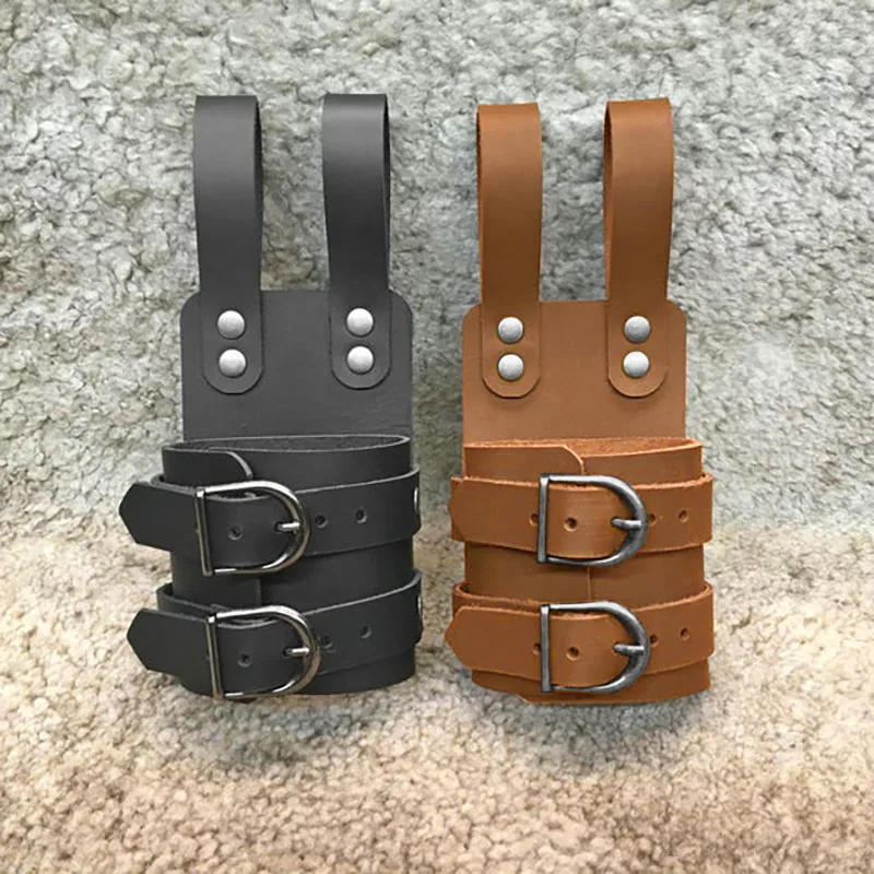 Medieval Pirate Knight PU Leather Sword Axe Holder LARP Hatchet Hammer Belt Frog Viking Warrior Cosplay Costume Accessory Props