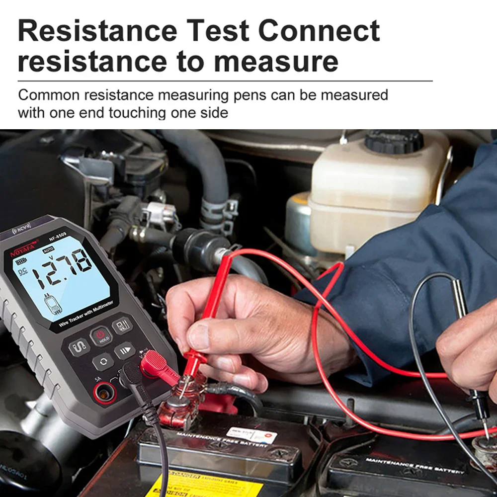 NOYAFA NF-8509 Network Cable Tester Digital Cat5 Cat6 PoE Tester Multimeter Cable Tracker Measure Length Wiremap Tester 4
