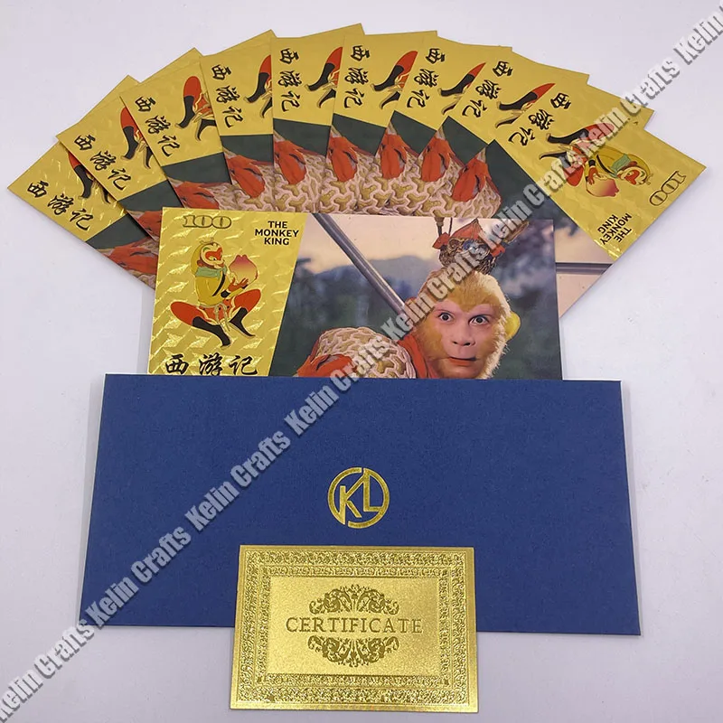 

Chinese Famous classical TV play journey to the west gold banknote The monkey king Golden cards For Nice collection
