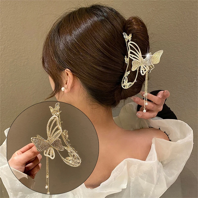 Женская Металлическая Заколка-пряжка с бабочкой