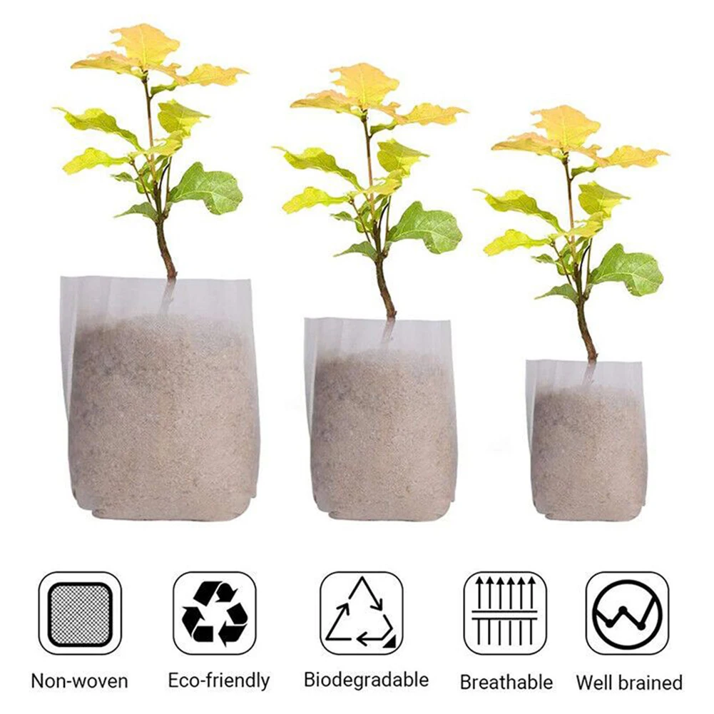 

Nursery Pots Plant Bag Biodegradable Breathable Multipurpose Non-woven Nutrition Plant Grow Portable Brand New