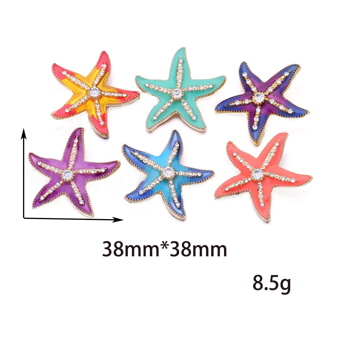 20pcs Snap Button Jewelry DIY Metal Starfish 18MM Snap Buttons Fit 18mm Snap Button Bracelet Necklace