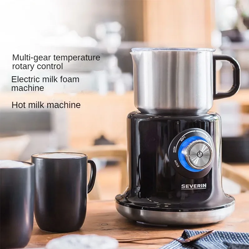 Electric Milk Frother 700ML 304 Stainless Steel Double Mixing Head Hot & Cold Temperature Adjustment Hot Milk Home Milk Frother 3