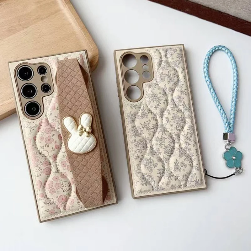 Luxury Cute Little Rabbit Wrist Strap Phone Case