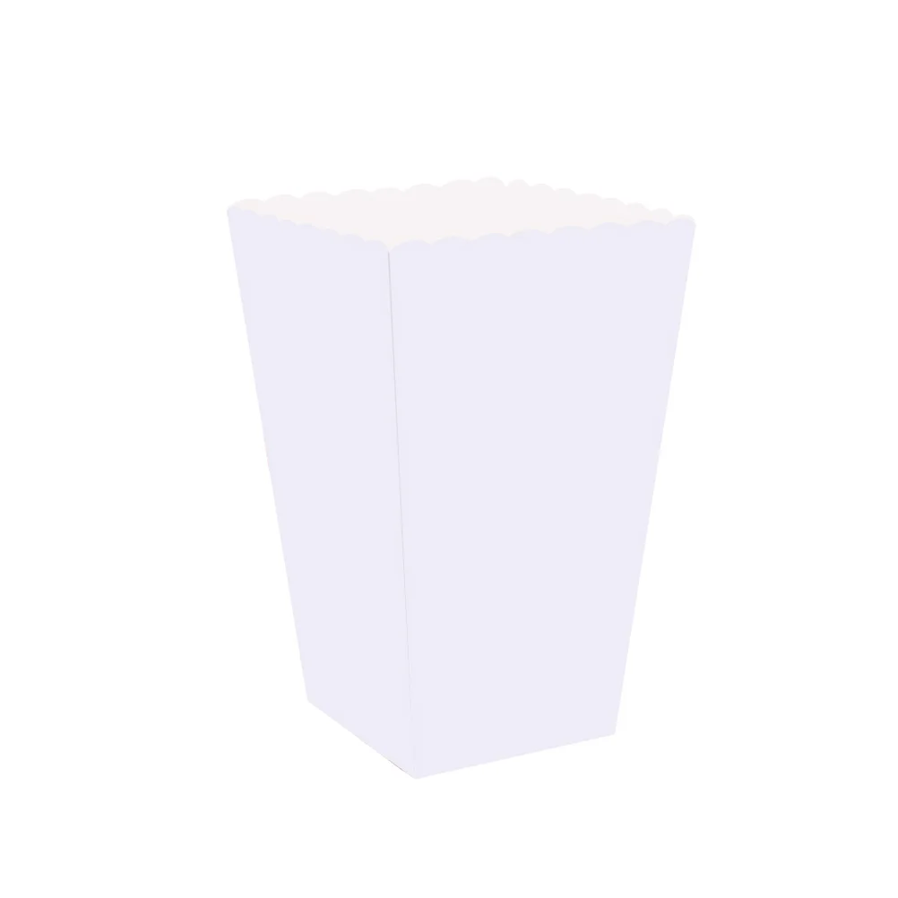 

White Paper Popcorn Boxes Bags Holder Candy Containers Cartons Snack Bags Popcorn Box Party Favors Supplies Kids Children