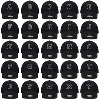 Бейсбольная кепка с вышивкой буквы A-Z для мужчин и женщин, высококачественная мягкая хлопковая модная командная спортивная кепка с козырьками, кепки Snapback — изображение 2
