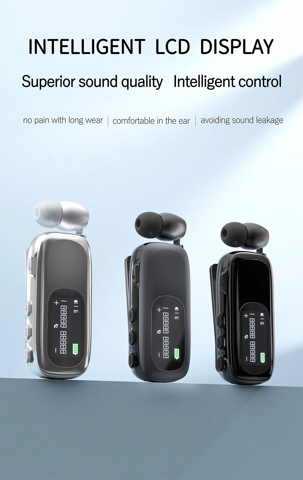 Description Picture 2 of itemBluetooth Wireless Headphones Against Loud Noise Lavalier Business BT 5.4 Earphone Lotus Ears with wire Talk/Music 20H With LCD