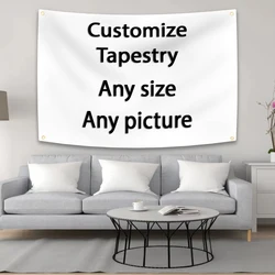 Personalized Polyester Photo Tapestry for Bedroom and Home Decor (4 Grommets)