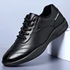 Men Business Dress Leather Shoes Spring Autumn Leisure Genuine Leather Breathable Soft Sole Comfortable Vulcanized Shoes for Men 1
