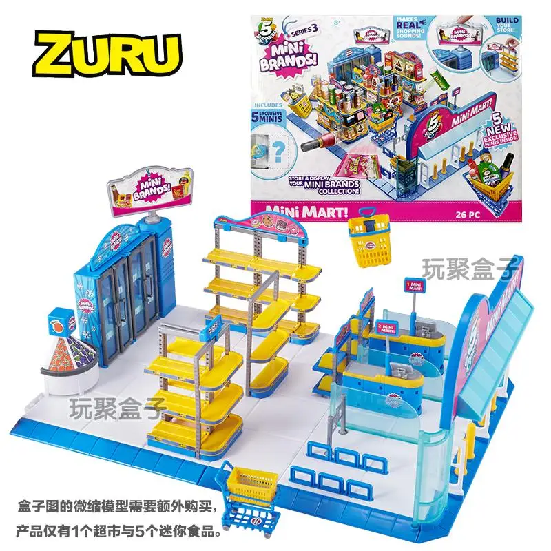

5 Surprise Mini Supermarket Toy Storage Box Play House Toys Food Miniature Zuru Original Kawaii Anime Figure MODEL TOYS Gift