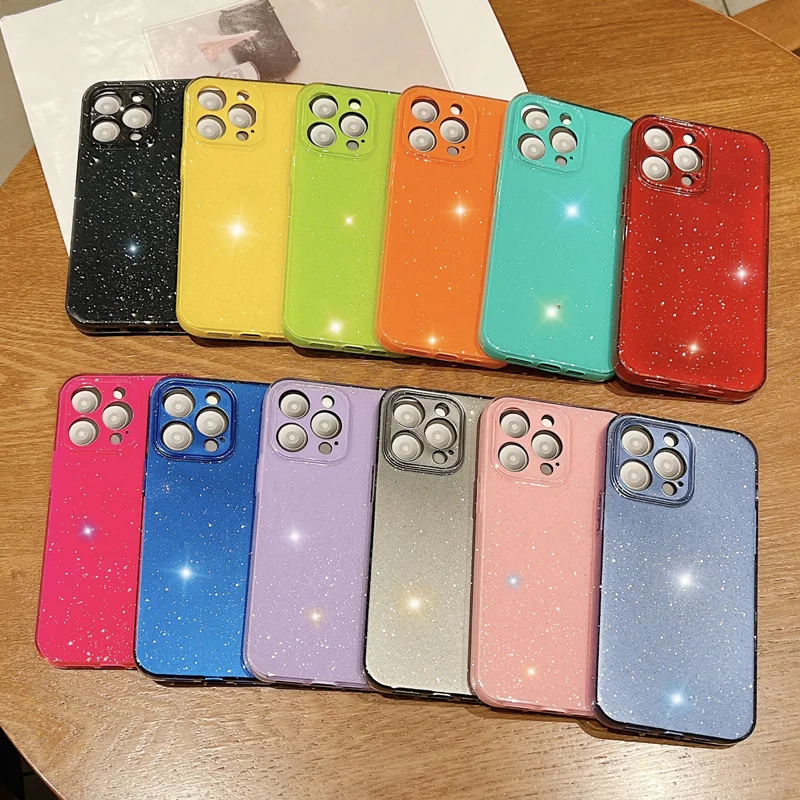 Luxurious Glitter Neon Fluorescence Silicone Phone Cover