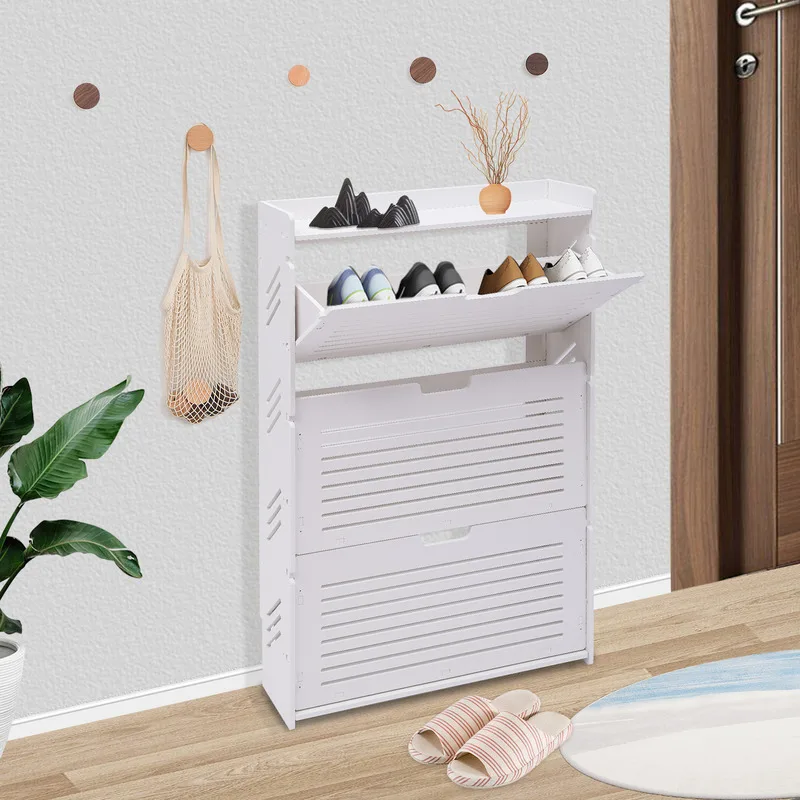 

Flip-up Storage Shoe Cabinet Minimalist Design Entryway Footwear Stand Rack Save Space Living Room Furniture