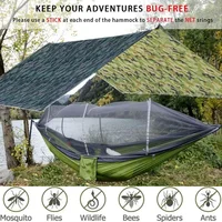 Camping Hammocks and Accessories Including Hammock with Mesh Rain Fly Tarp Tree Straps for Outdoor Use Hiking Backpacking Travel 1