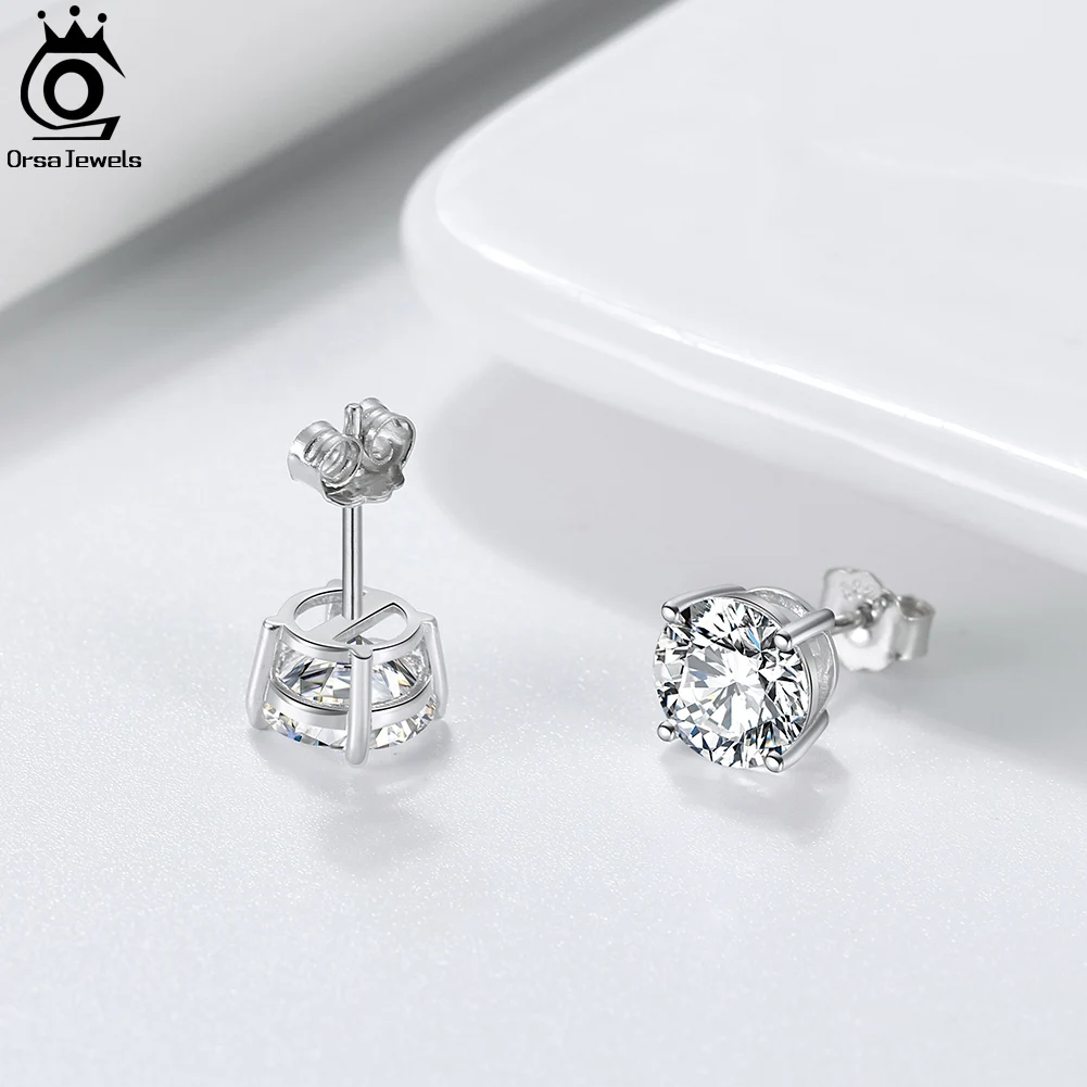 ORSA JEWELS Authentic 925 Sterling Silver Stud Earrings Created