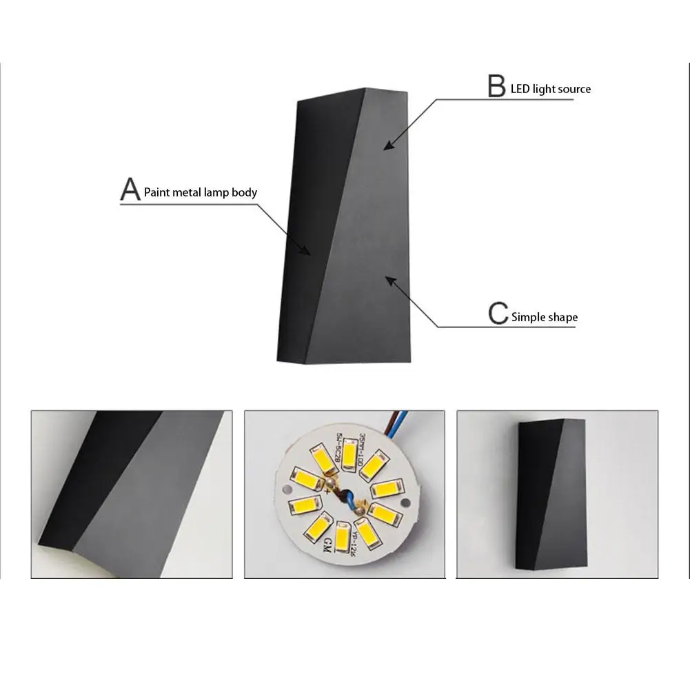 LED Wall Lamp Outdoor Waterproof Garden Lighting Aluminum AC86-265 Indoor Bedroom Living Room Stairs Wall Light