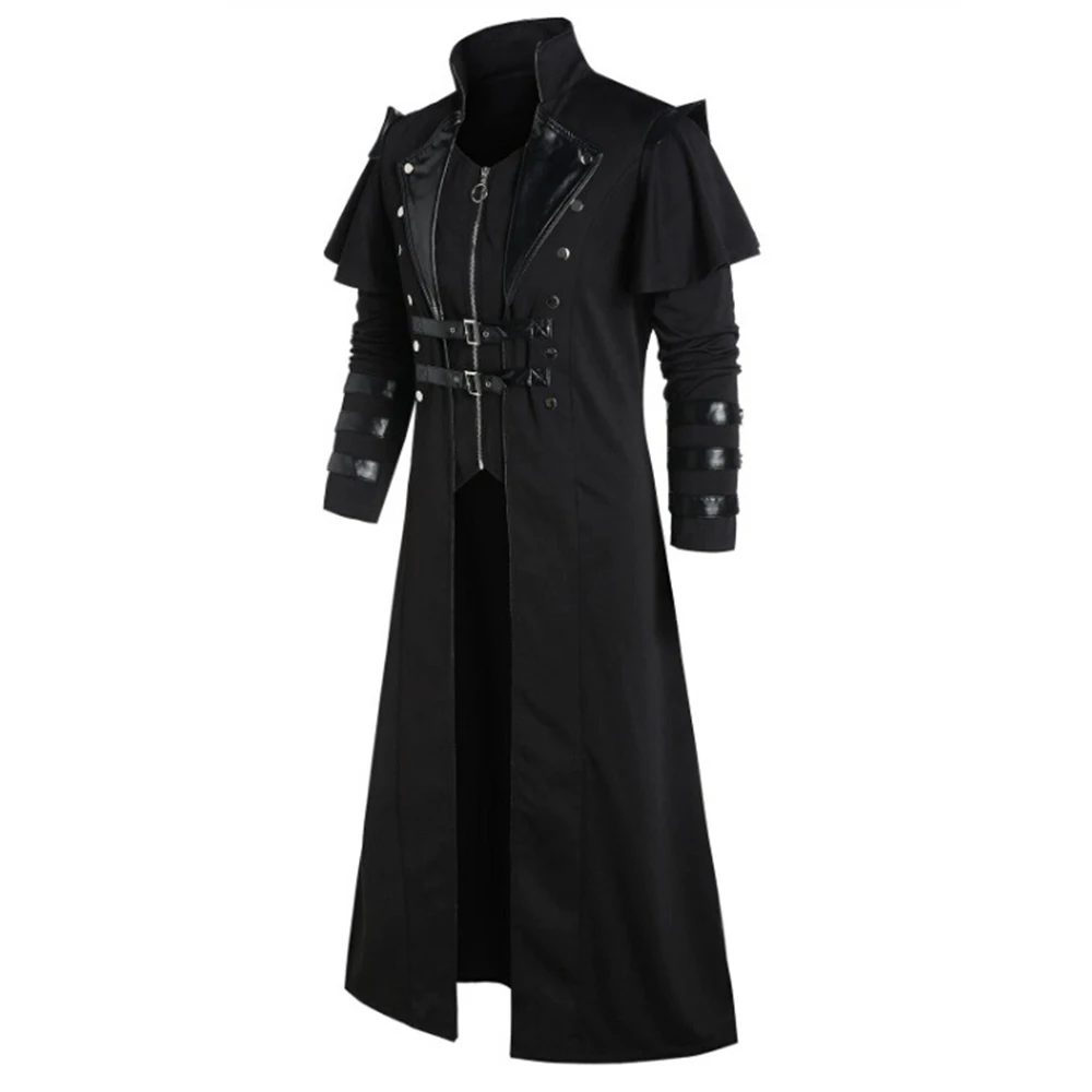 Fashion Dress Men\'s Steampunk Tailcoat Jacket Victorian Assassin Black Costume Elf Pirate Gothic High Quality gamerstorm assassin iii dp gs mch7 asn 3