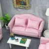 4pcs 1/12 Mini Dollhouse Miniature Wooden Sofa Cushion Pillow Simulation Furniture Model Toys Doll House Decoration Baby Gift 3