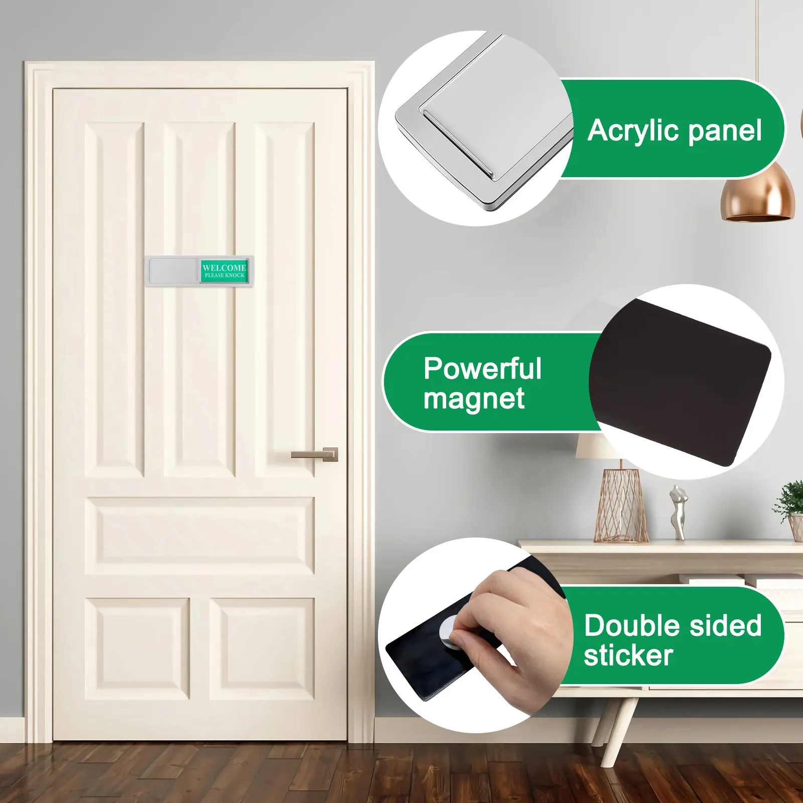 회의실, 사무실, 화장실, 기숙사용 2개 자석식 개인 정보 보호 문 표시 슬라이더 표시등, 광범위한 용도, 퇴색 방지