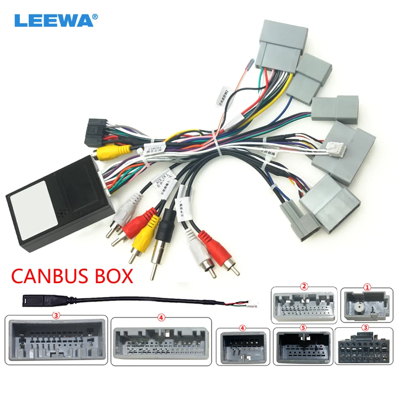 

Автомобильный 16-контактный жгут проводов LEEWA Audio с коробкой Canbus для Honda Civic CRV Breeze послепродажный стереоадаптер