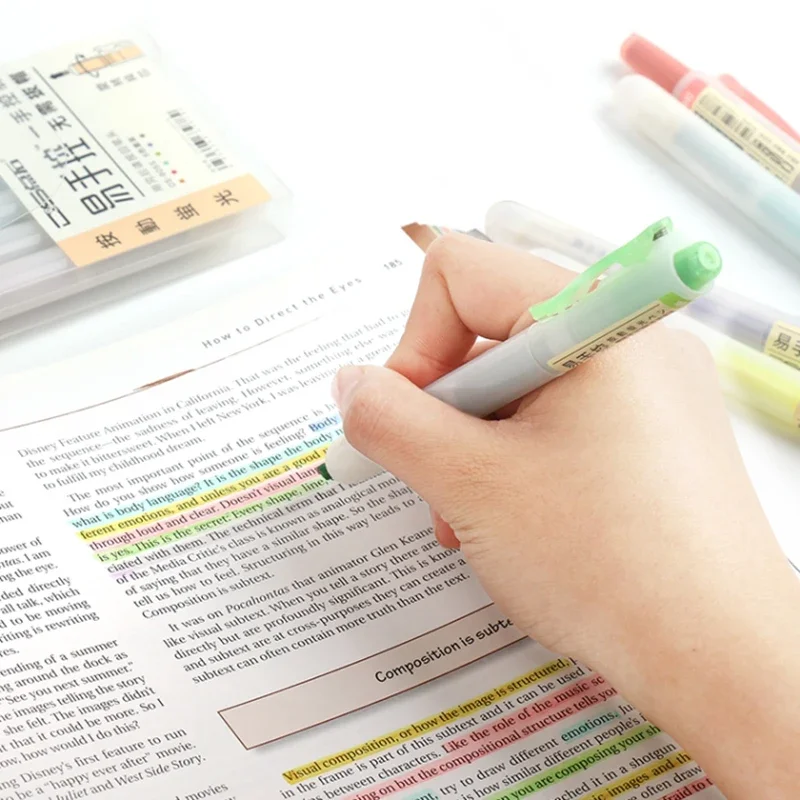 Highlighter Marker Highlighter Pen Marker Pen 1-Piece Refillable Retractable Highlighters Fluorescent Pen Pastel Highlighter Markers For Highliting Drawing Doodling Coloring