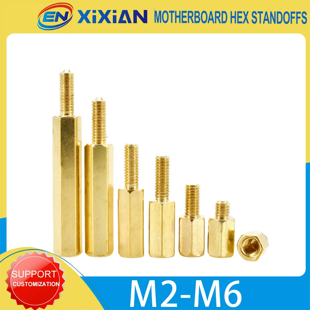 

Brass Motherboard Standoffs M2 M2.5 M3 M4 M5 M6 Hex Column Board Rack Stud Spacing Bolt Hexagon Screw Spacer Bracket PCB Pillars