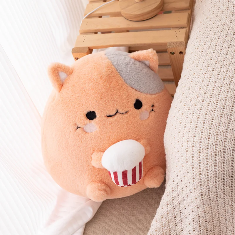 Round Adorbale Furry Plush Cow Cat Simulated Toy Stuffed Fat Cartoon Animal Doll Sleeping Pillow Cushion Children Gift Christmas 5