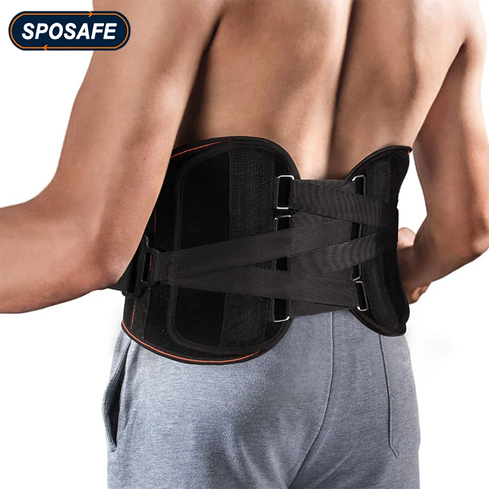 Adjustable Compression Lumbar Support Back Brace Pulley System for Men