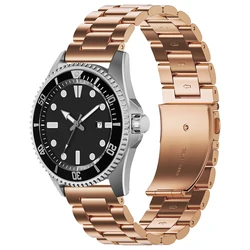 Elegant Stainless Steel Watch Band Bracelet | Solid Metal Wristband Replacement Strap | Includes Adjustment Tool - 18mm (Rose - Gold)