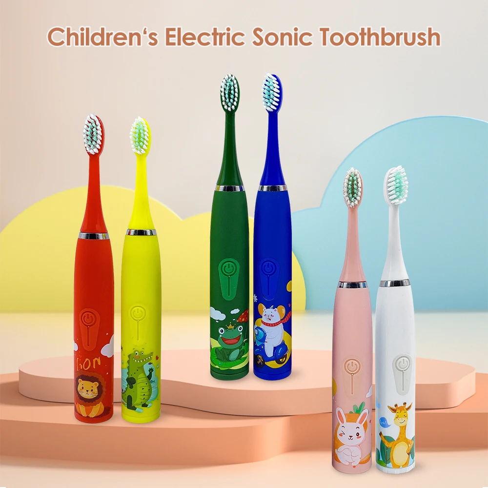 Children Sonic Electric Toothbrush Cartoon Pattern IPX6 Waterproof with