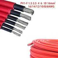 Câble d'extension de panneau solaire 1-10M, 16 10 6 4 2.5 1.5 mm2 6/8/10/12/14/15/16AWG, noir et rouge avec connecteur de fil solaire PV 4