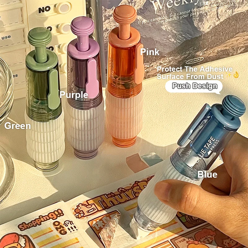 1PC Pen Style Push Point Adhesive High Appearance Value Viscosity Replaceable Core Correction Tape Style Double-Sided A