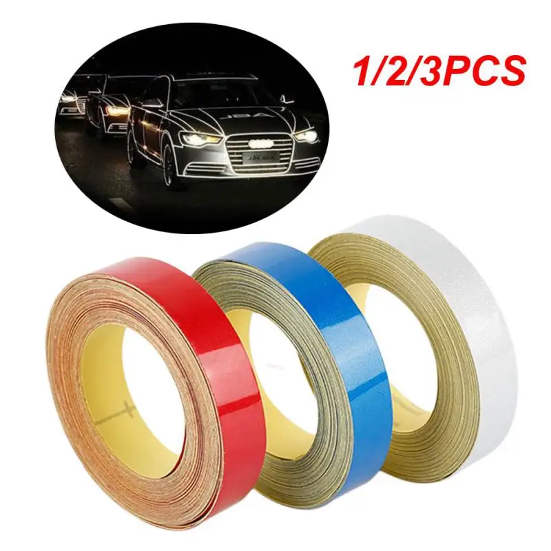 

1/2/3PCS 5mx1cm Reflective Tape Sticker Safety Mark Warning Stickers Reflect Fluorescent Strips Bicycle Wheel Decoration Car