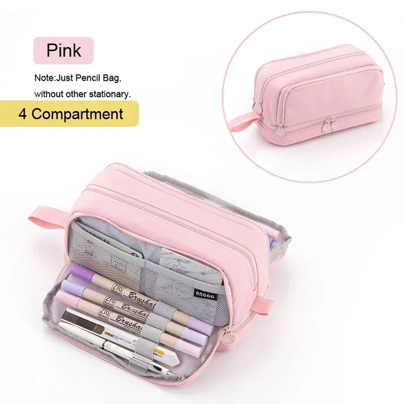 Astuccio Rosa Gigante Per Ragazze: 24,5x11x8,5 Cm, Capacità 100 Penne, Con 12 Toppe Ricamate E Superficie Da Personalizzare, Fai Da Te