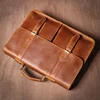 LUOKIR Vintage Crazy Horse Briefcase Travel Genuine Leather Handbag Luxury Men's Messenger Computer Shoulder Bag 14 Inch Laptop 6