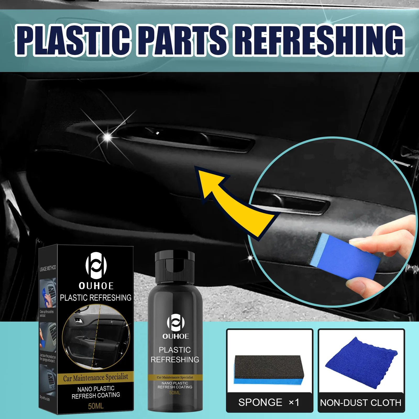 30/50Ml Specialista Della Manutenzione Dell'Auto Nano Plastic Refresh Coating Prodotti In Spugna Agente Refurish Detergente Per La Pulizia Restaurator