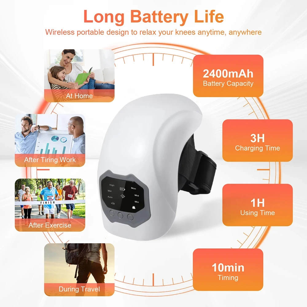 Wireless Smart Knee Massager Vibration Air Pressure Kneading Knee Massage Machine Electric Elbow Shoulder Knee masajeador