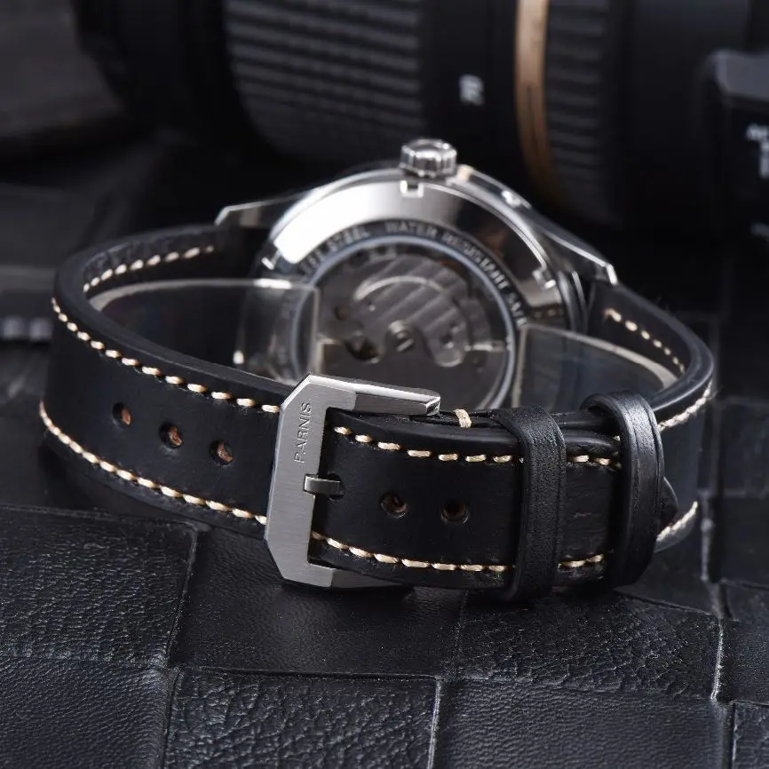 Watch Fashion Luxury Parnis 41.5MM Power Reserve Automatic Mechanical Self Winding Men Mekanik Kol Saati Relogio Automatico mechanical watch