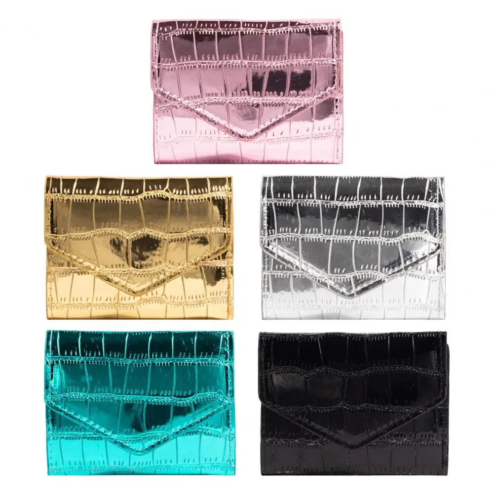 Short Women Wallet Faux Leather Smooth Surface Multi Card Slots Holder Coin Purse Bag Portable Stone Texture Mini Wallet PU 5