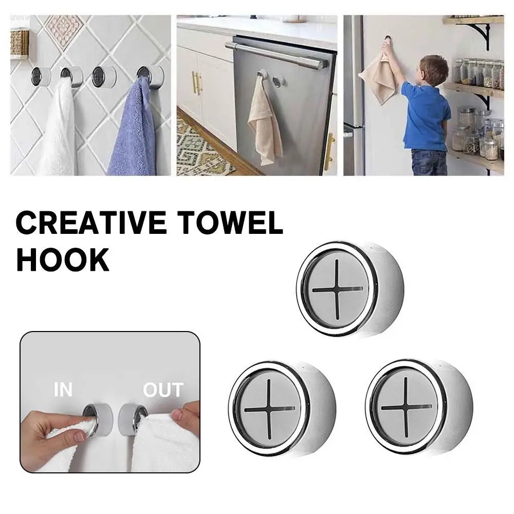 

3 шт. креативный крючок для полотенец, настенный держатель для полотенец, зажим для полотенец без пробивания отверстий, аксессуары для ванной и кухни