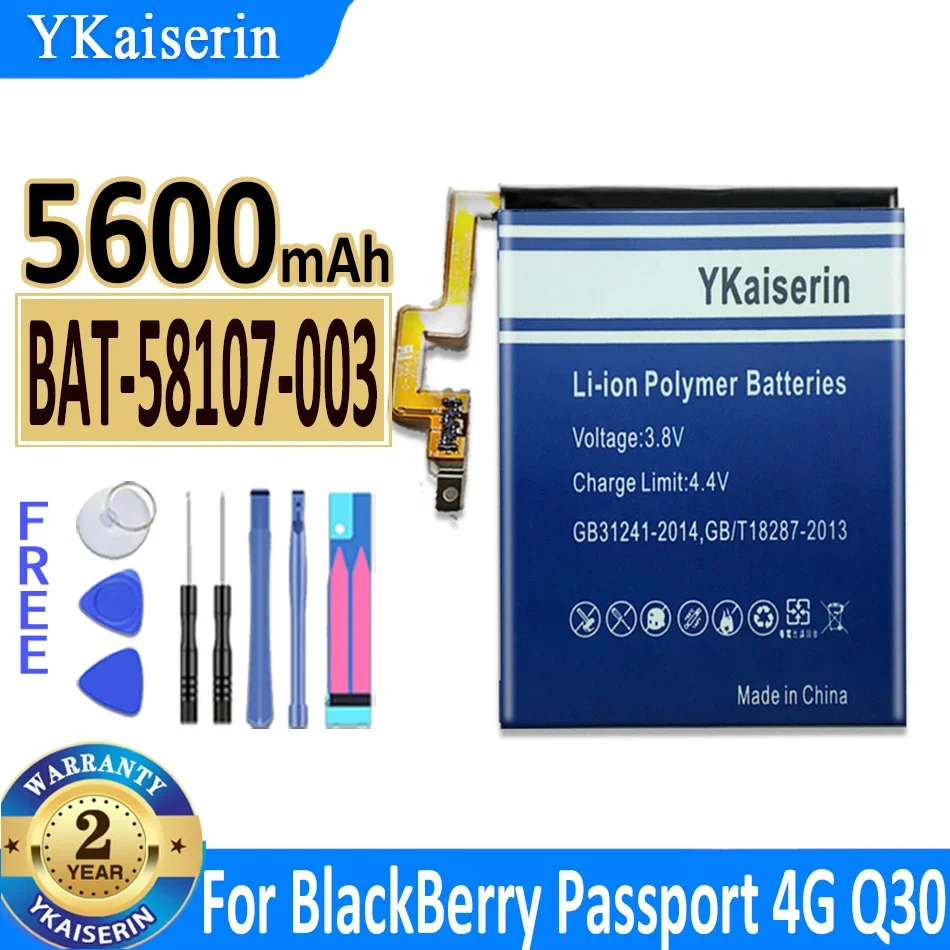 

Аккумулятор ykaisсеребрин 5600 мАч для BlackBerry/BlackBerry Q30 Passport Otwl1 Bat-58107-003 аккумулятор