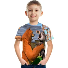 

Grizzlies And Lemmings Girls T-shirt Summer Kids Cartoon T-shirt Kids Polyester Top T-shirt Suitable For Cute Girls T-shirt 4-14