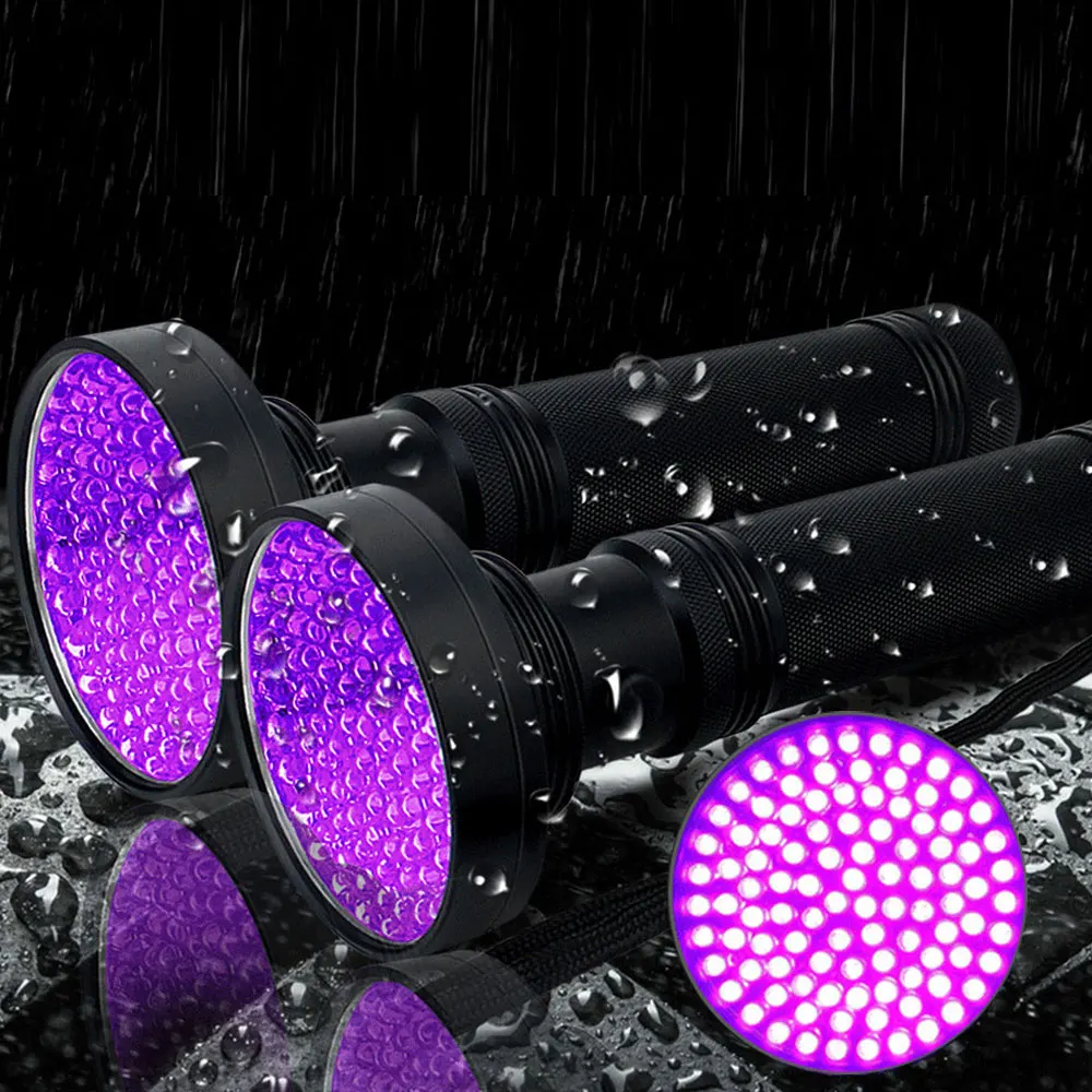 100LED UV Ultra Violet Blacklight Flashlight Light Inspection Lamp Torch US 