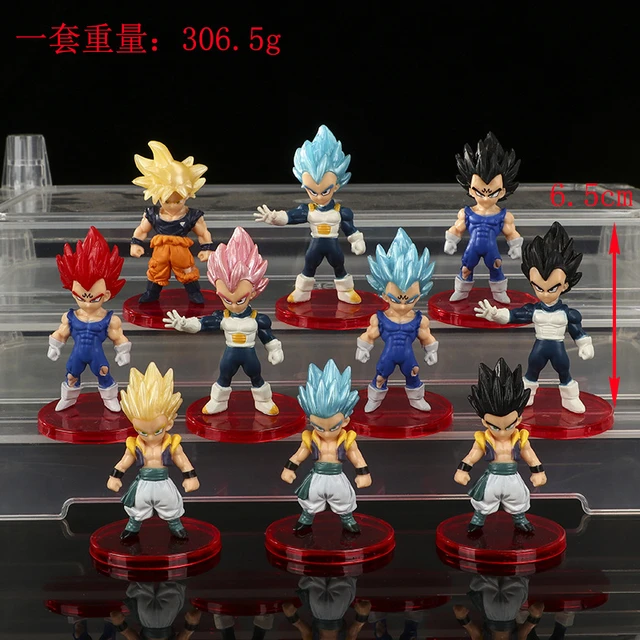 6pcs Anime Dragon Ball Super Saiyajin Filho Goku Vegito Gogeta Ornamento  Boneca Figura 3