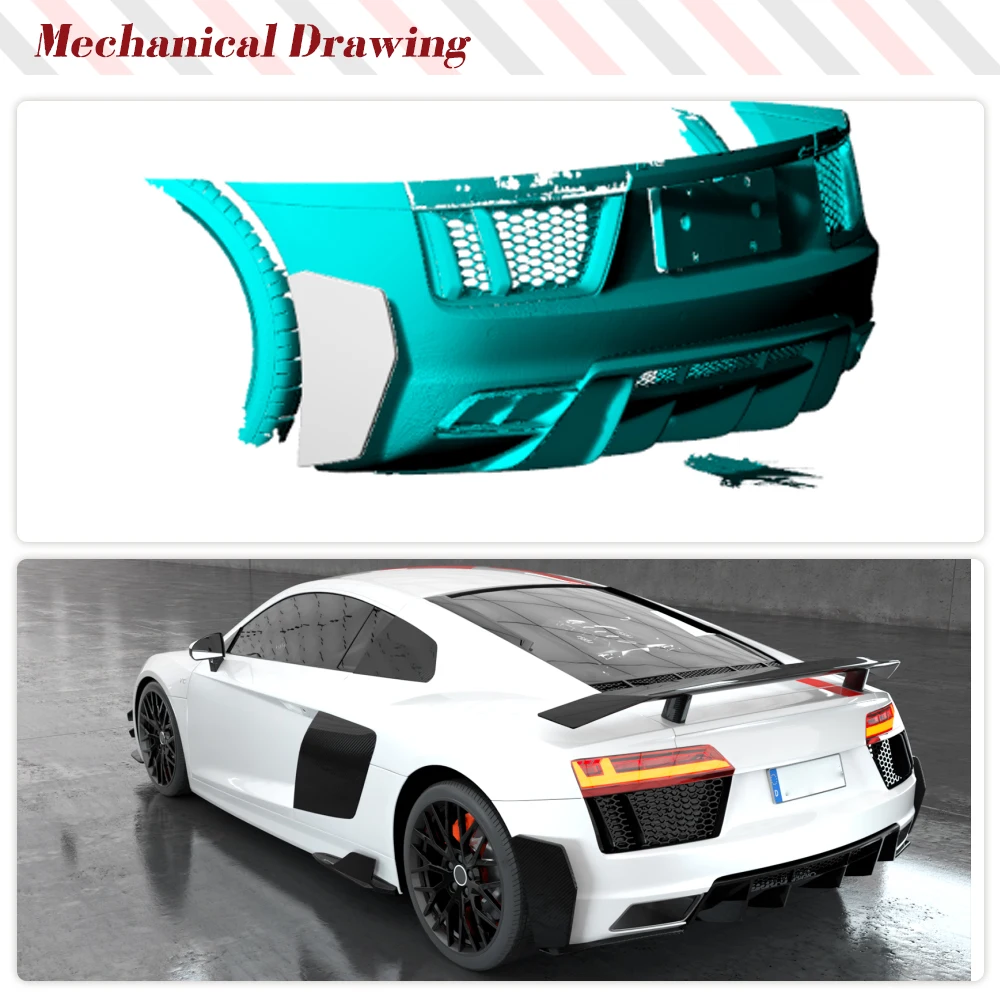 高品質 アウディ AUDI ?2016 42B R8用カーボンカナード2点セット/LM//ML/本物カーボン/AUDI/4.2/5.2/カーボンフリッパー/スプリッター | アウディ R8 2 ドアコンバーチブルクーペ 2016-2020  カーボンファイバー車体キットスプリッターカナードスポイラーフロントバンパーサイドエアベントトリムに対応 | フロントバンパー | 車＆バイク