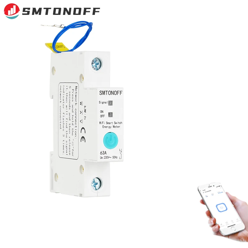 WiFi Circuit Breaker Smart Din Rail Switch Timer Energy Meter Voice Control Alexa echo and Google home Smart Home Smart Switch