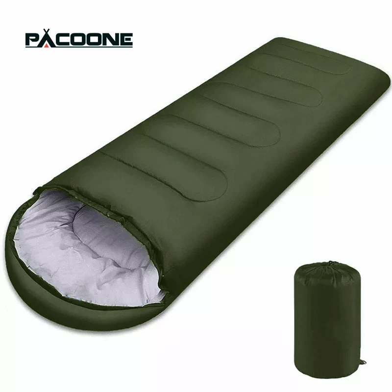 Pacoone Sacco A Pelo Da Campeggio Caldo 4 Stagioni Busta Leggera Backpacking Outdoor Mummy Cotton Winter Sleeping Pad