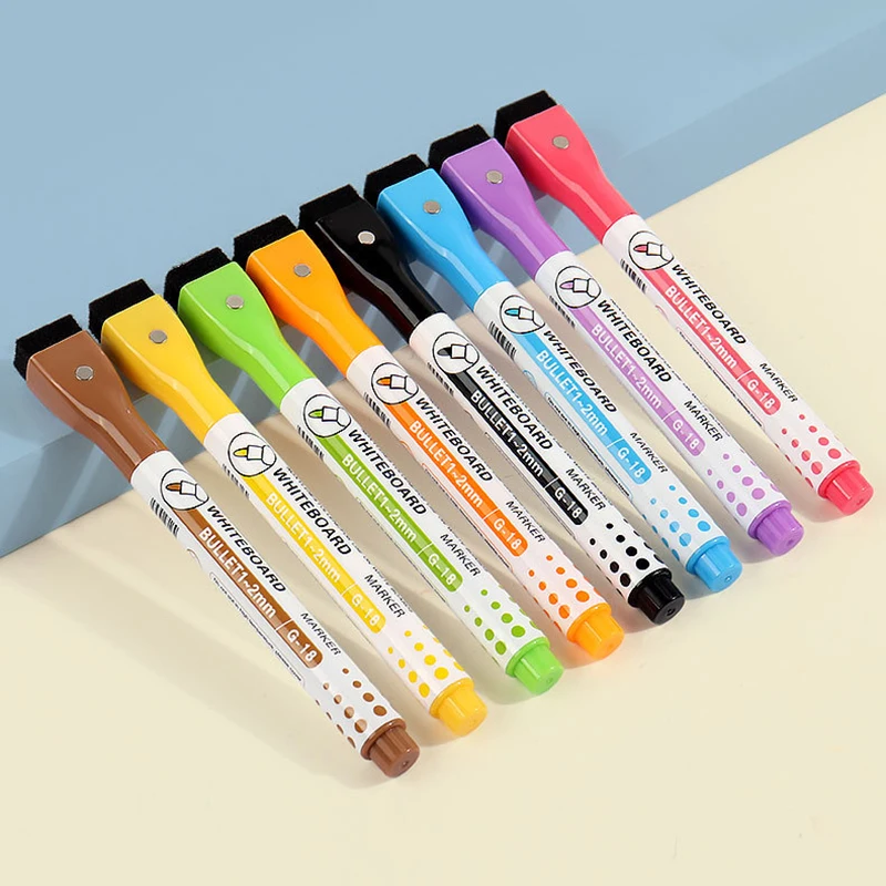 Markers WhiteBoard Pen Water Based Pen Dry Wipe Magnetic White